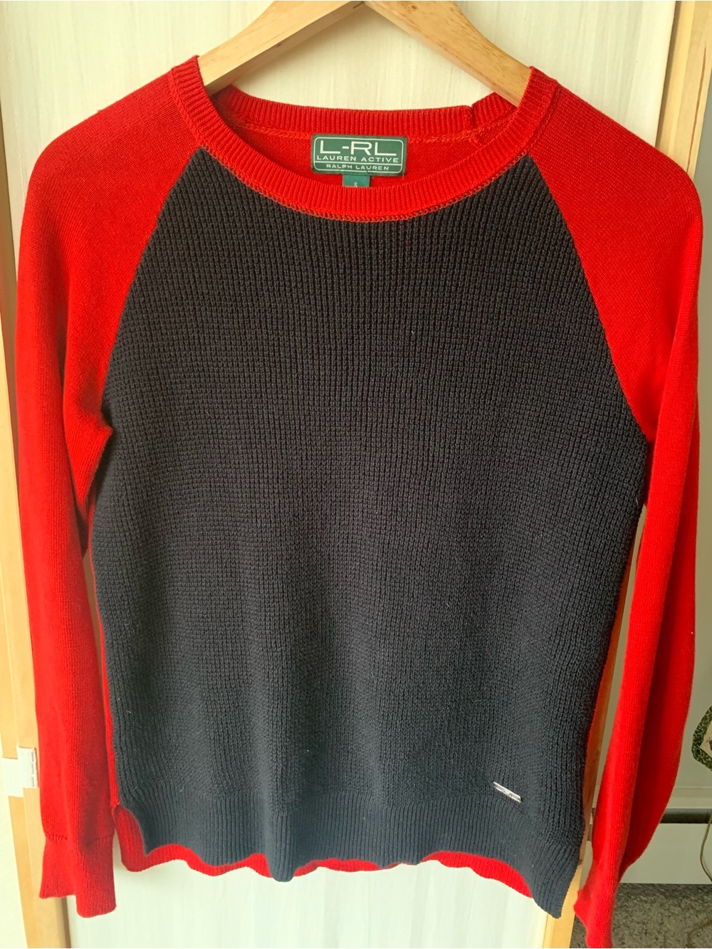 Ralph Lauren 100% Cotton Sweater Red and Black Size Small